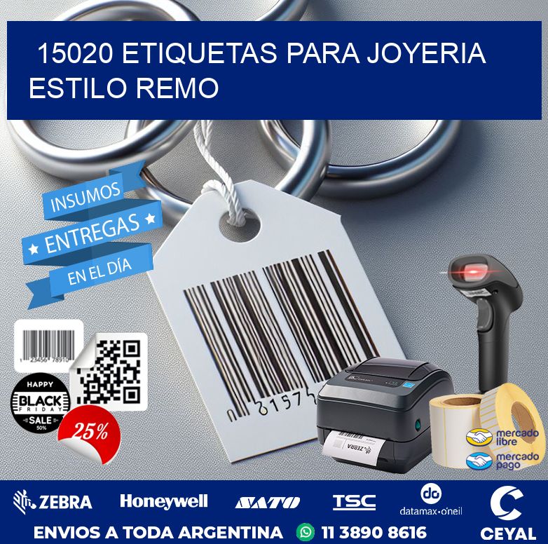 15020 ETIQUETAS PARA JOYERIA ESTILO REMO