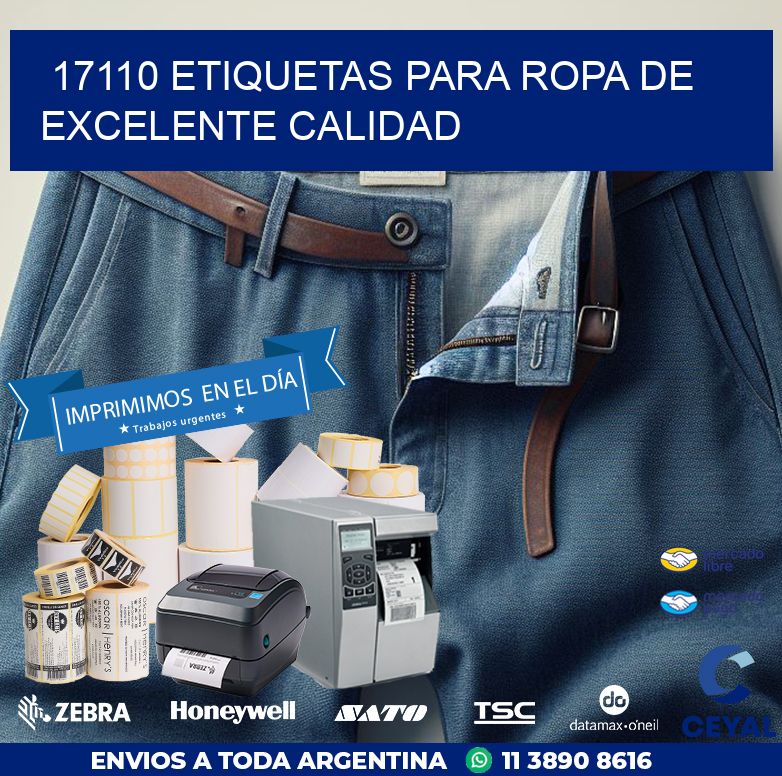 17110 ETIQUETAS PARA ROPA DE EXCELENTE CALIDAD