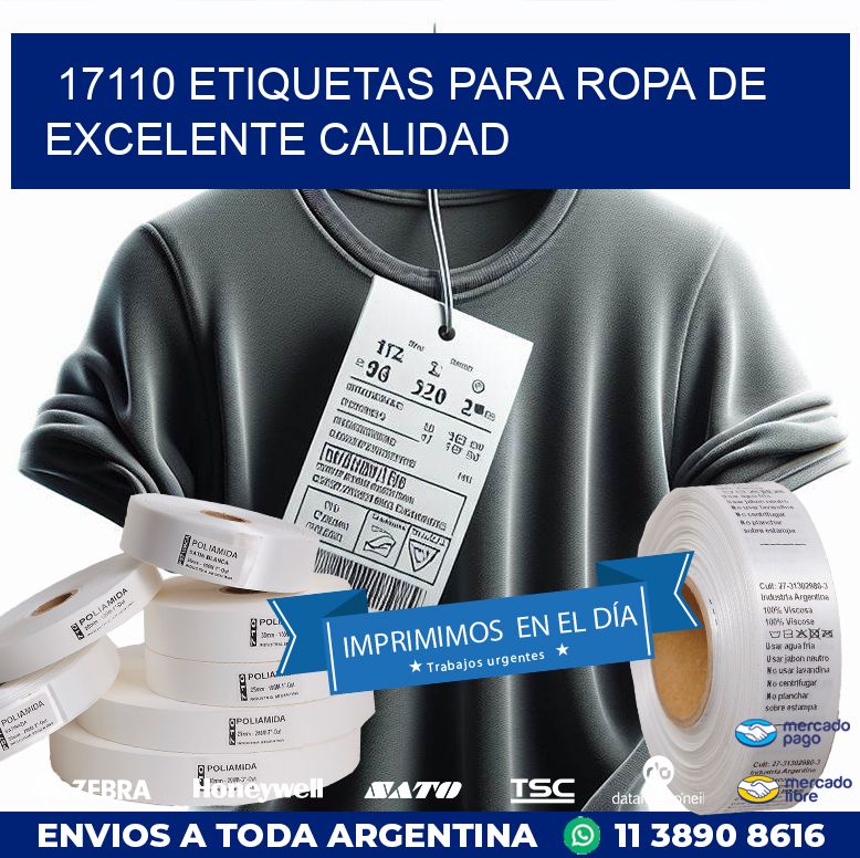17110 ETIQUETAS PARA ROPA DE EXCELENTE CALIDAD