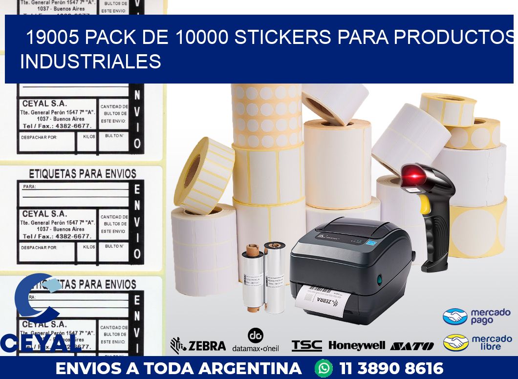 19005 PACK DE 10000 STICKERS PARA PRODUCTOS INDUSTRIALES