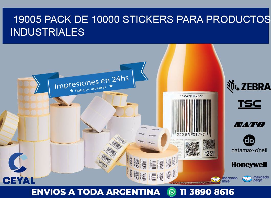 19005 PACK DE 10000 STICKERS PARA PRODUCTOS INDUSTRIALES