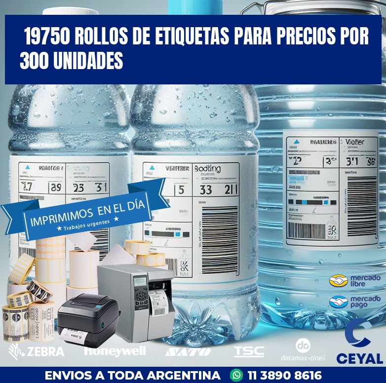 19750 ROLLOS DE ETIQUETAS PARA PRECIOS POR 300 UNIDADES