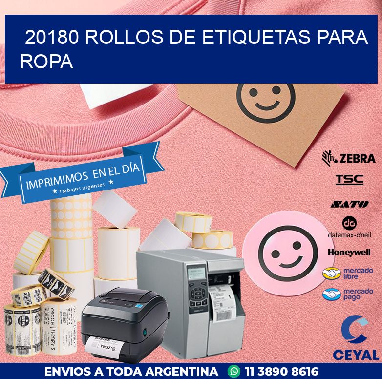 20180 ROLLOS DE ETIQUETAS PARA ROPA