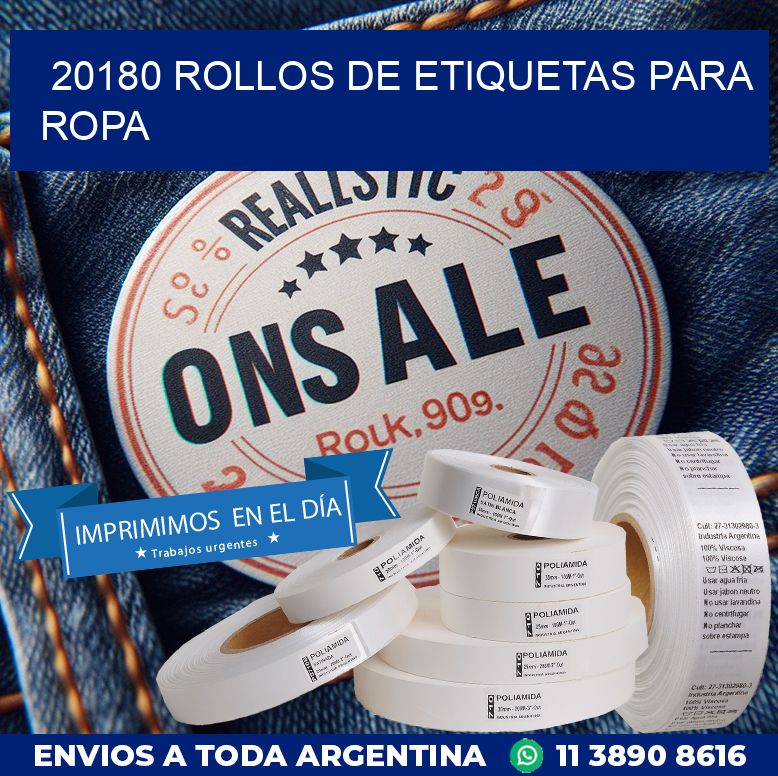 20180 ROLLOS DE ETIQUETAS PARA ROPA