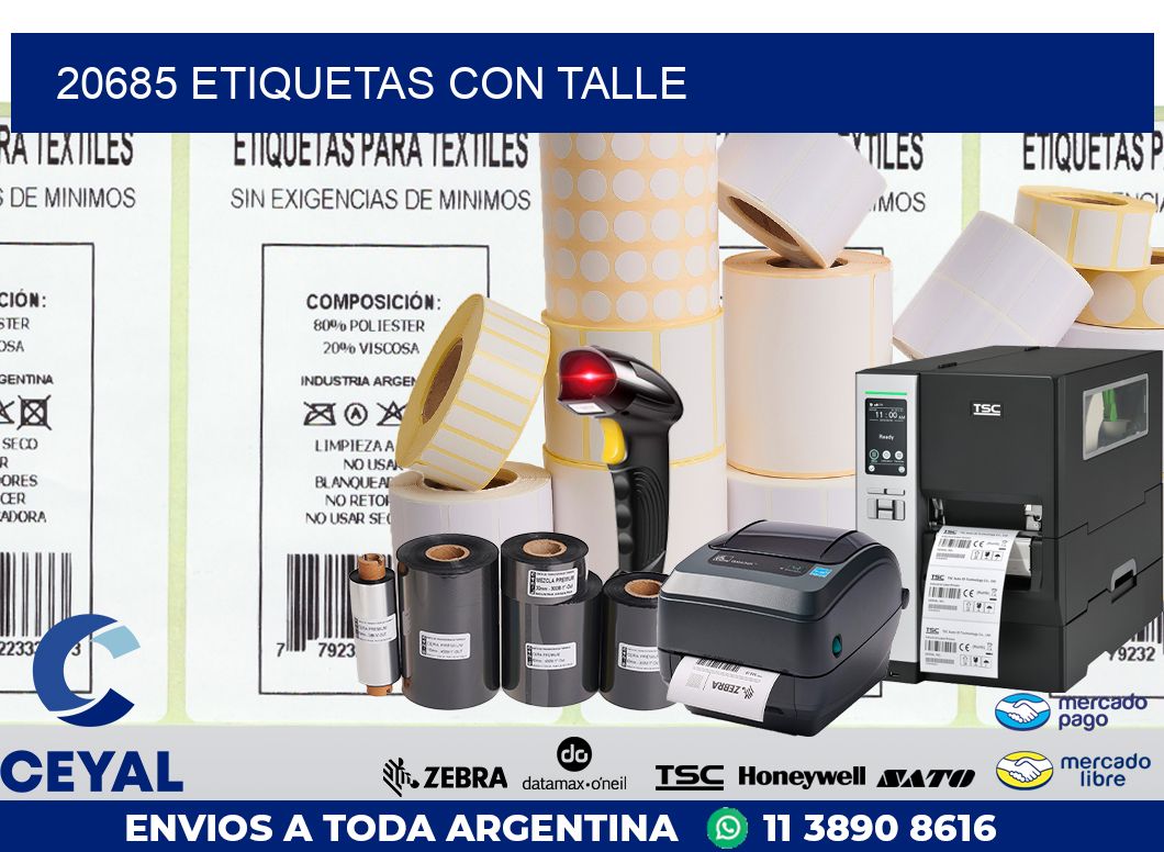 20685 ETIQUETAS CON TALLE
