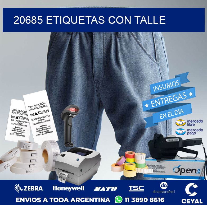 20685 ETIQUETAS CON TALLE