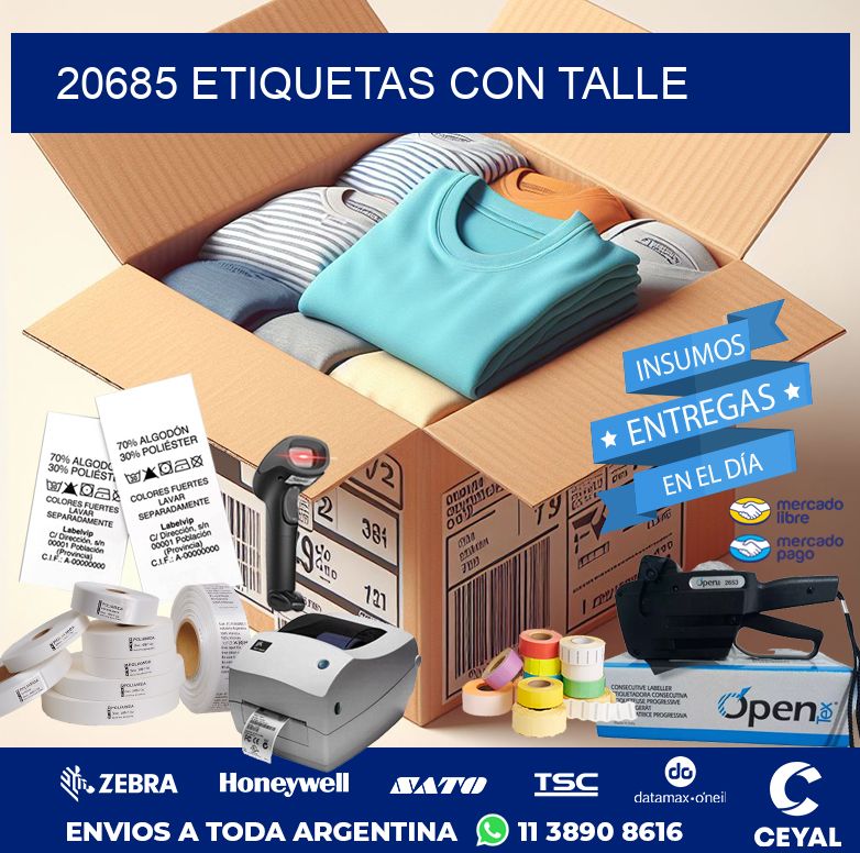 20685 ETIQUETAS CON TALLE