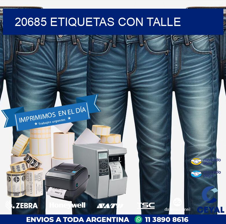 20685 ETIQUETAS CON TALLE