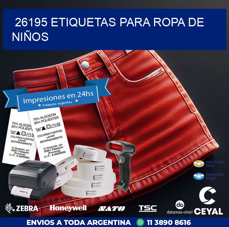 26195 ETIQUETAS PARA ROPA DE NIÑOS
