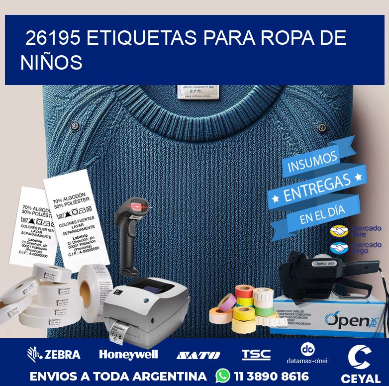 26195 ETIQUETAS PARA ROPA DE NIÑOS