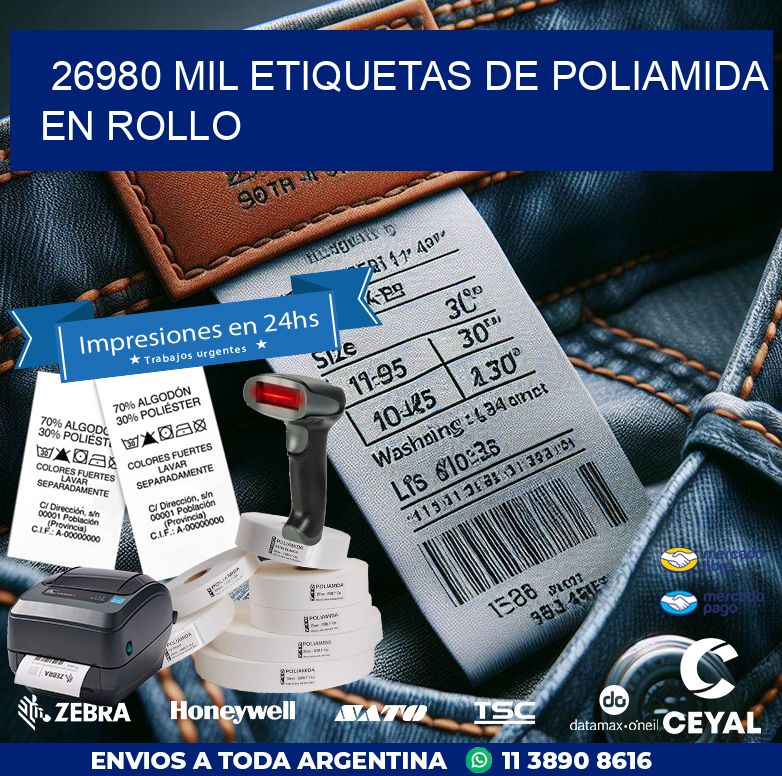 26980 MIL ETIQUETAS DE POLIAMIDA EN ROLLO