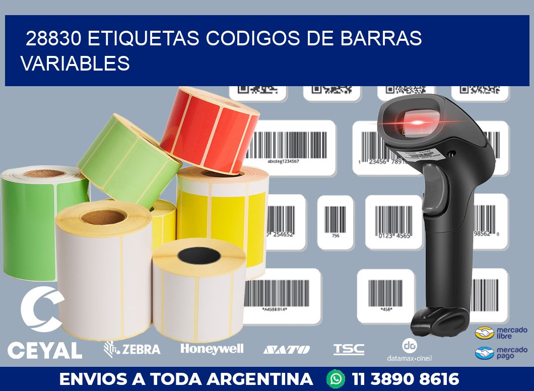 28830 ETIQUETAS CODIGOS DE BARRAS VARIABLES