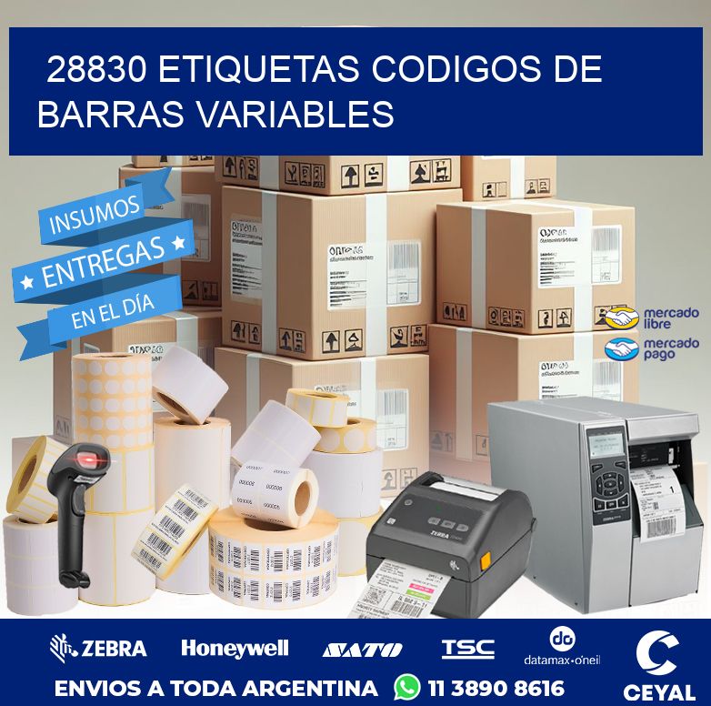 28830 ETIQUETAS CODIGOS DE BARRAS VARIABLES