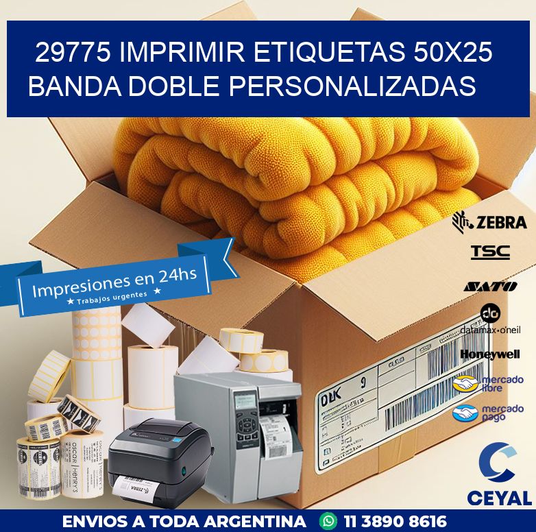 29775 IMPRIMIR ETIQUETAS 50X25 BANDA DOBLE PERSONALIZADAS