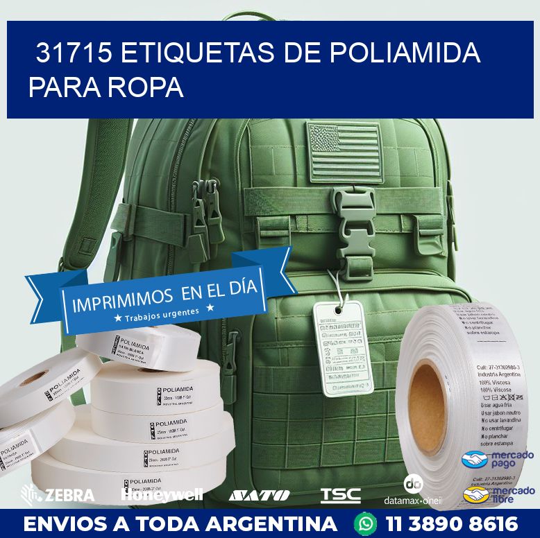 31715 ETIQUETAS DE POLIAMIDA PARA ROPA