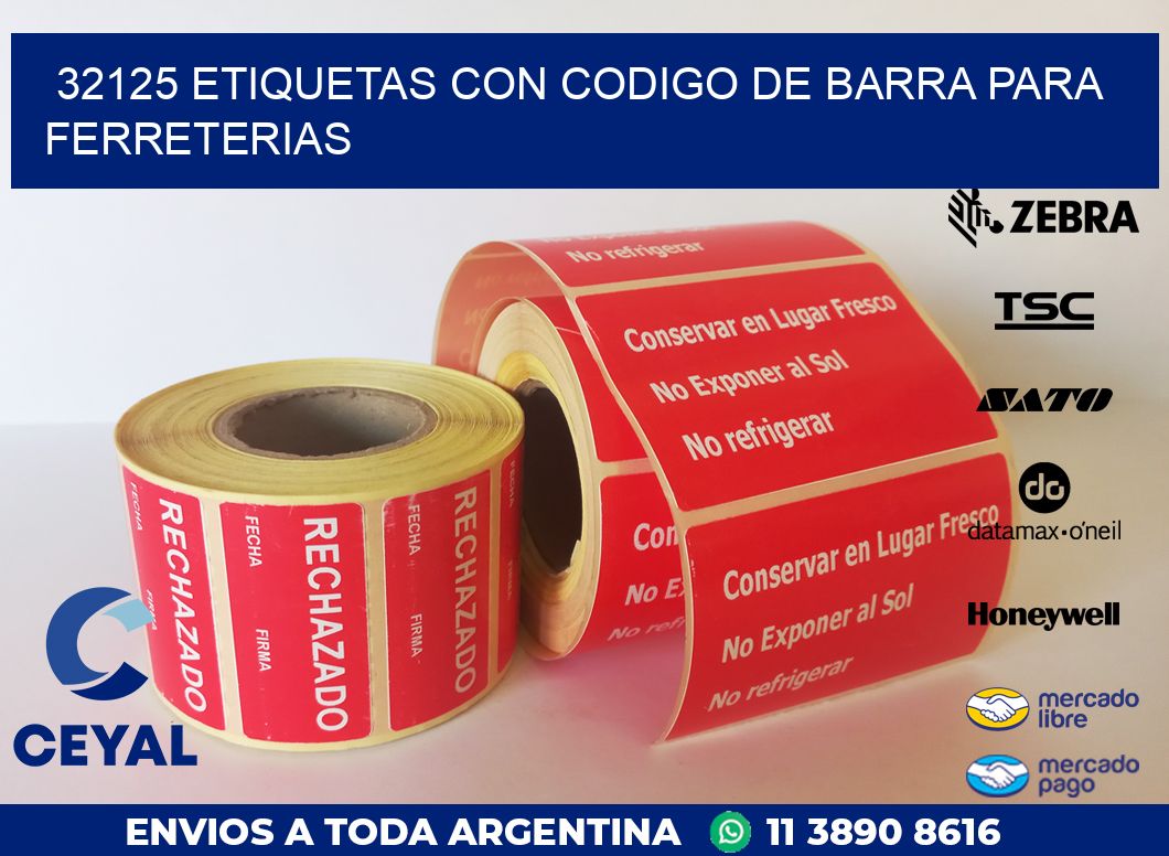 32125 ETIQUETAS CON CODIGO DE BARRA PARA FERRETERIAS