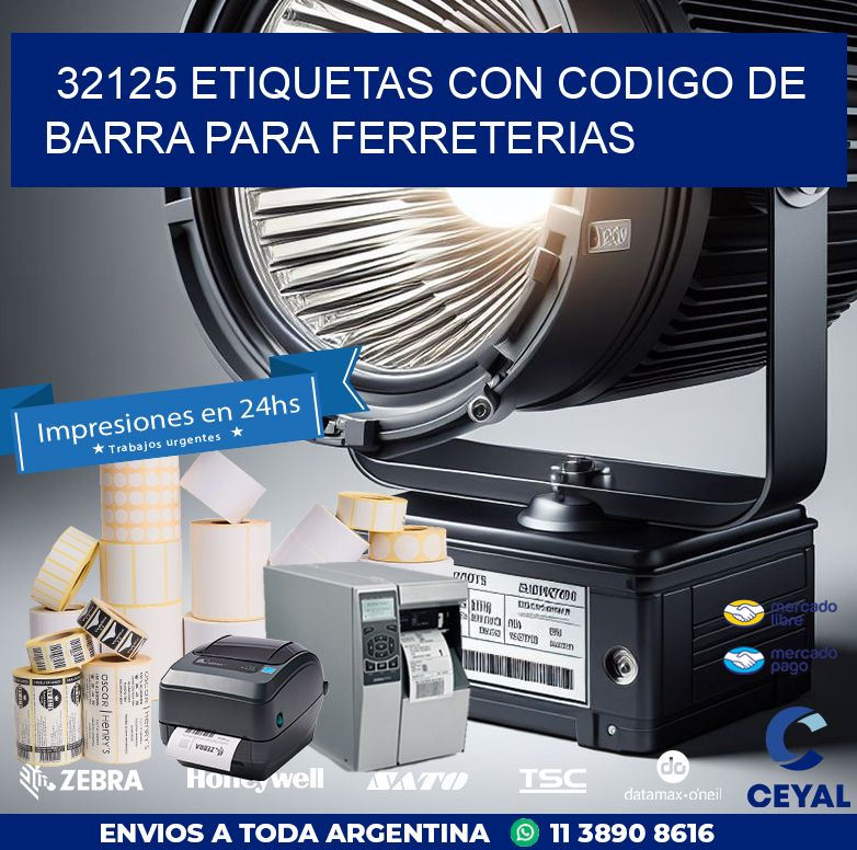 32125 ETIQUETAS CON CODIGO DE BARRA PARA FERRETERIAS
