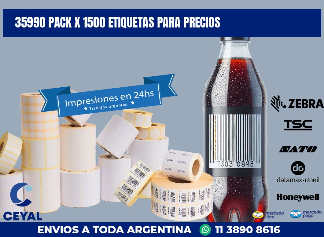 35990 PACK X 1500 ETIQUETAS PARA PRECIOS