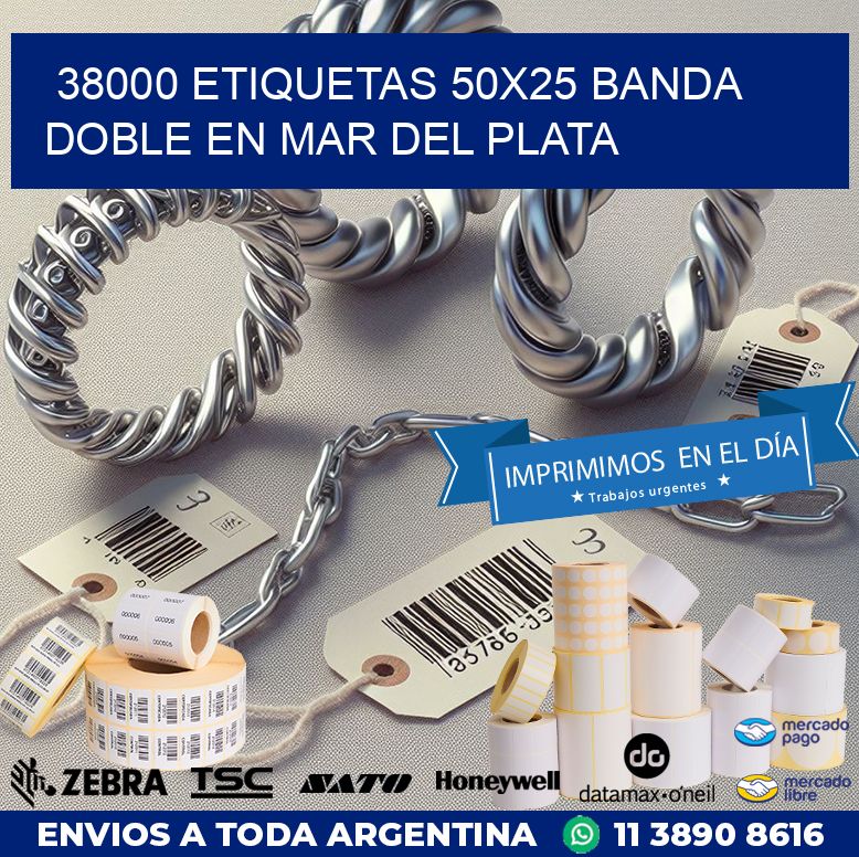 38000 ETIQUETAS 50X25 BANDA DOBLE EN MAR DEL PLATA