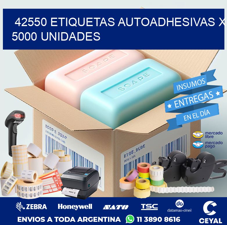 42550 ETIQUETAS AUTOADHESIVAS X 5000 UNIDADES