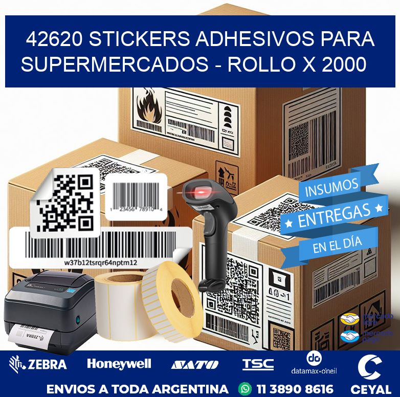 42620 STICKERS ADHESIVOS PARA SUPERMERCADOS – ROLLO X 2000