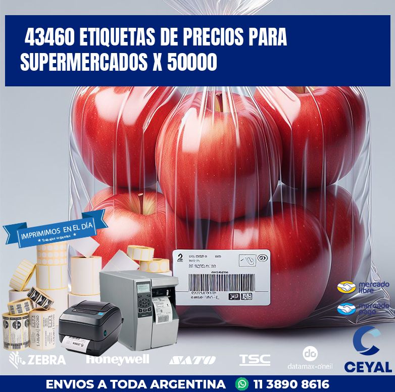 43460 ETIQUETAS DE PRECIOS PARA SUPERMERCADOS X 50000