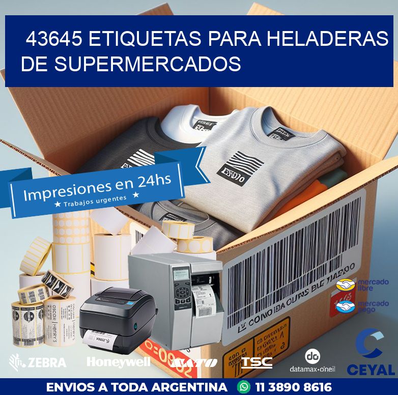 43645 ETIQUETAS PARA HELADERAS DE SUPERMERCADOS