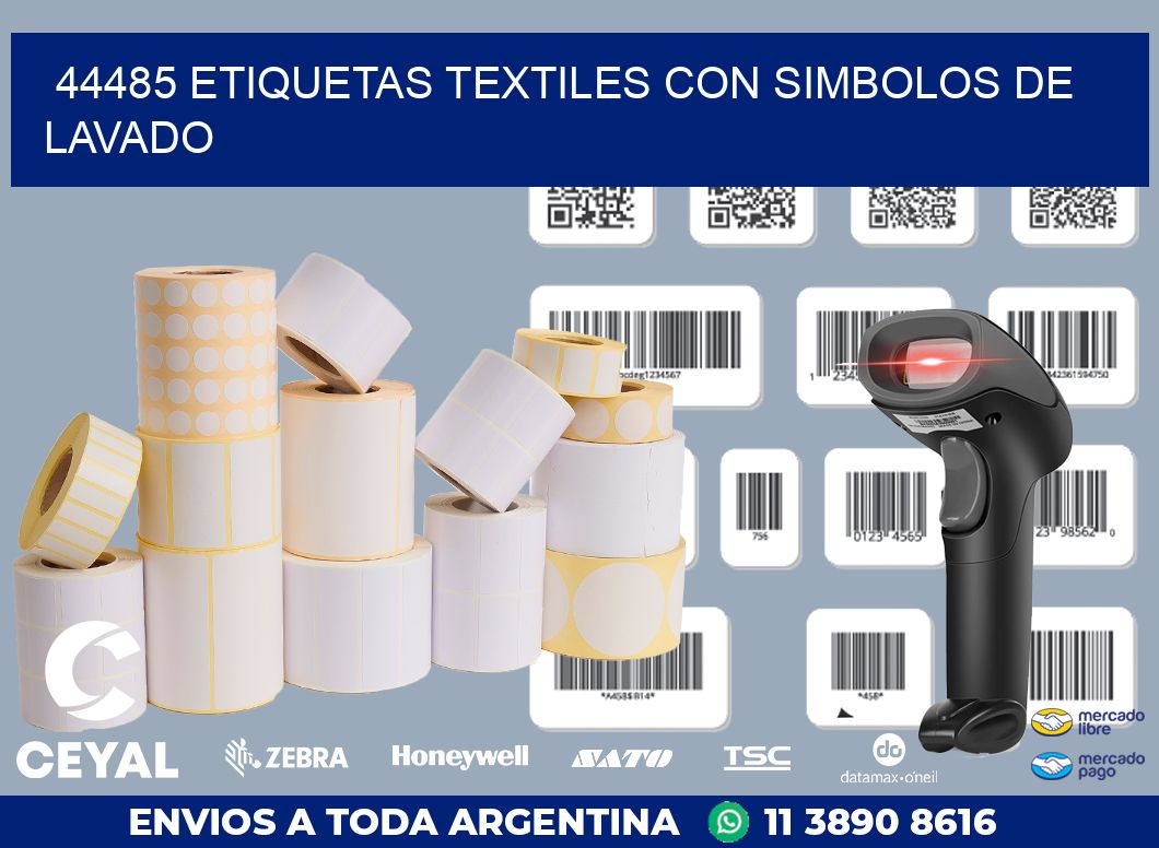 44485 ETIQUETAS TEXTILES CON SIMBOLOS DE LAVADO