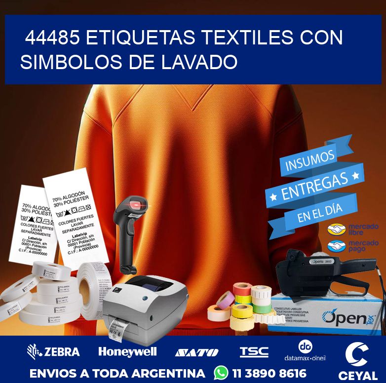 44485 ETIQUETAS TEXTILES CON SIMBOLOS DE LAVADO