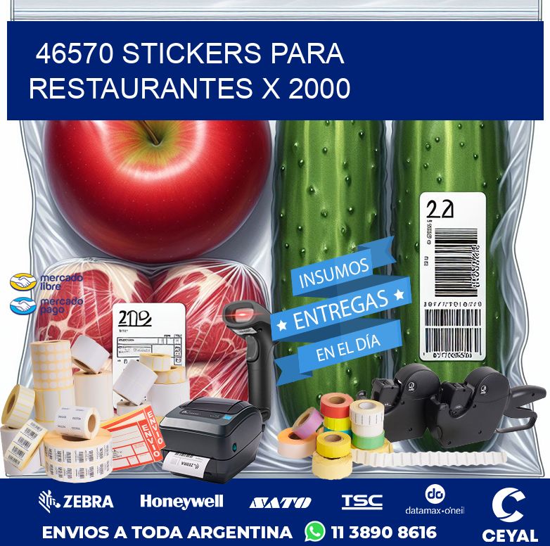 46570 STICKERS PARA RESTAURANTES X 2000