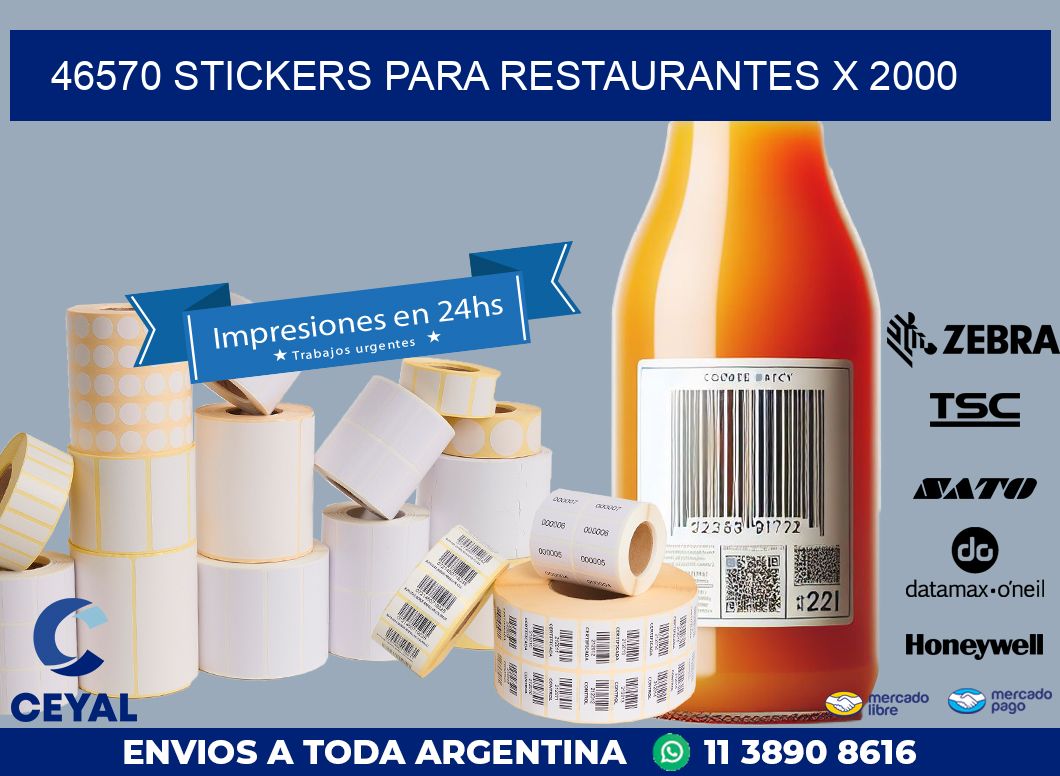 46570 STICKERS PARA RESTAURANTES X 2000