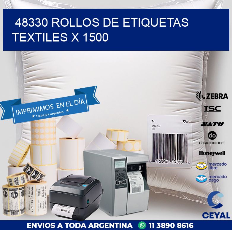 48330 ROLLOS DE ETIQUETAS TEXTILES X 1500