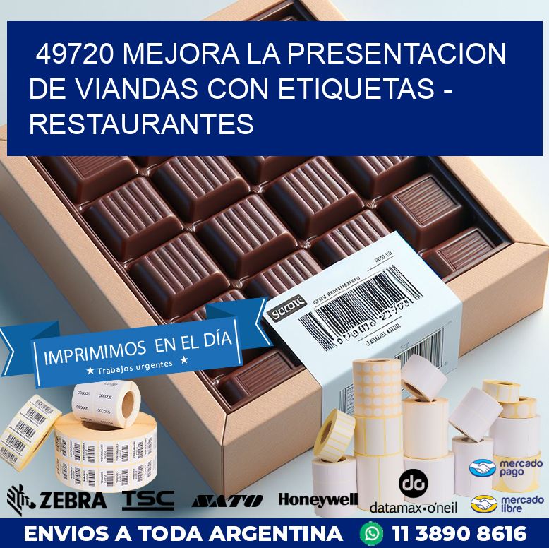 49720 MEJORA LA PRESENTACION DE VIANDAS CON ETIQUETAS - RESTAURANTES