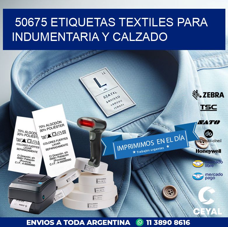 50675 ETIQUETAS TEXTILES PARA INDUMENTARIA Y CALZADO