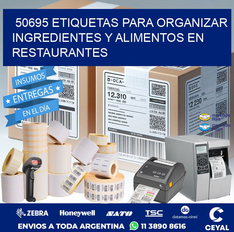 50695 ETIQUETAS PARA ORGANIZAR INGREDIENTES Y ALIMENTOS EN RESTAURANTES