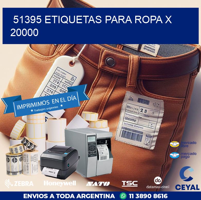 51395 ETIQUETAS PARA ROPA X 20000
