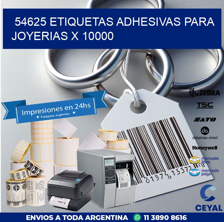 54625 ETIQUETAS ADHESIVAS PARA JOYERIAS X 10000