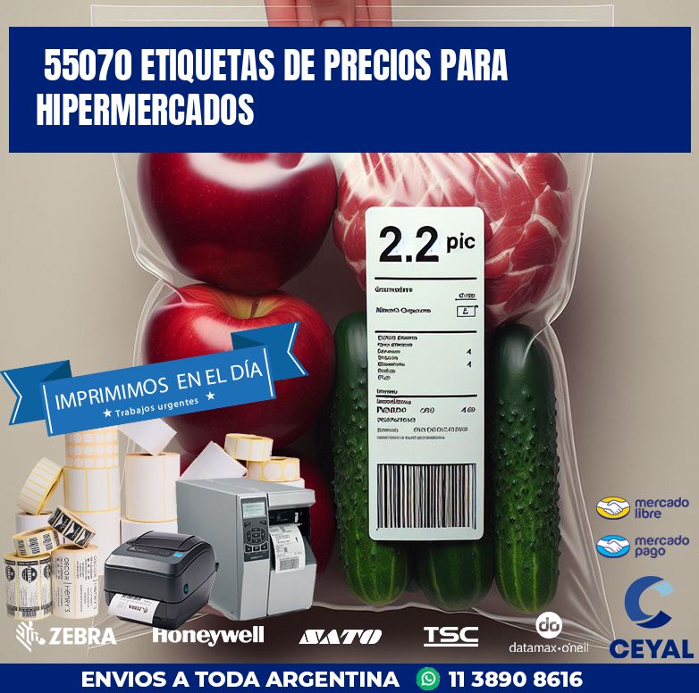 55070 ETIQUETAS DE PRECIOS PARA HIPERMERCADOS
