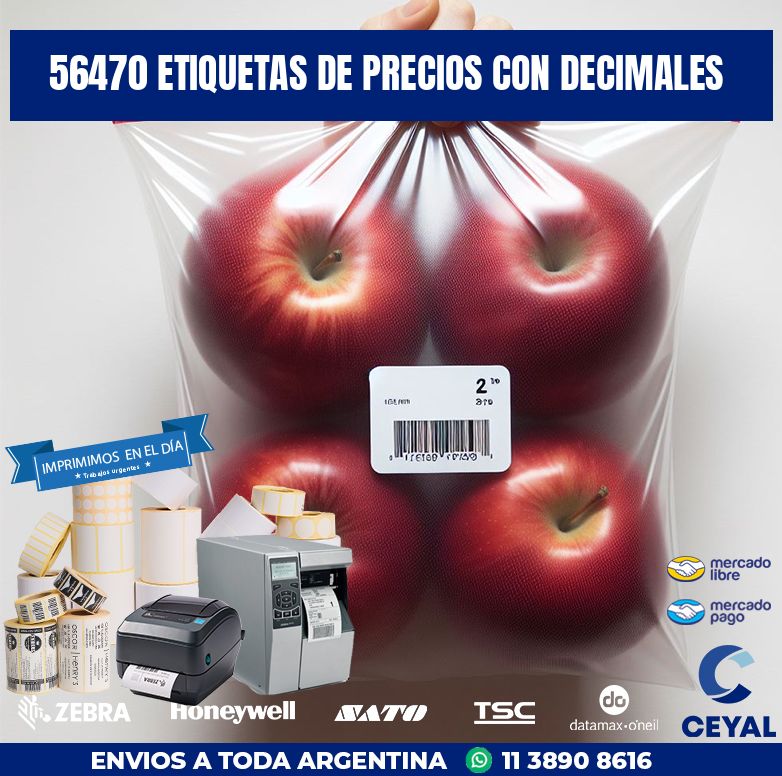 56470 ETIQUETAS DE PRECIOS CON DECIMALES