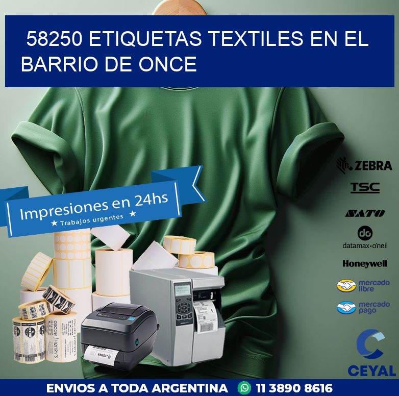 58250 ETIQUETAS TEXTILES EN EL BARRIO DE ONCE