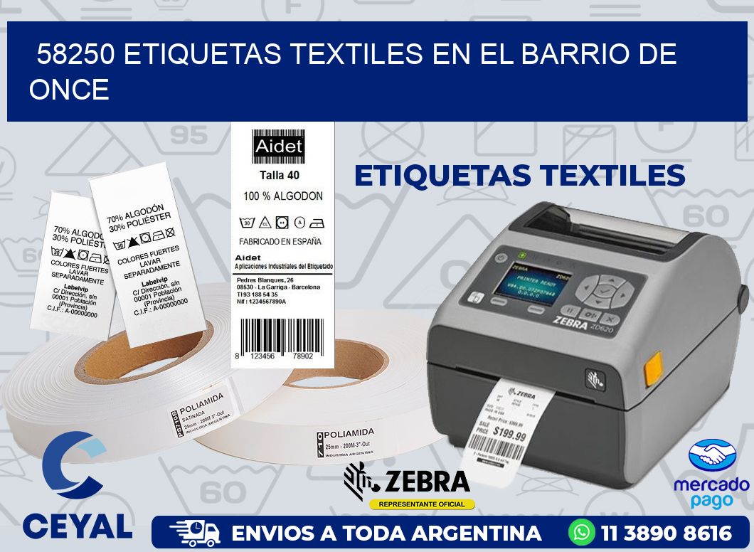 58250 ETIQUETAS TEXTILES EN EL BARRIO DE ONCE