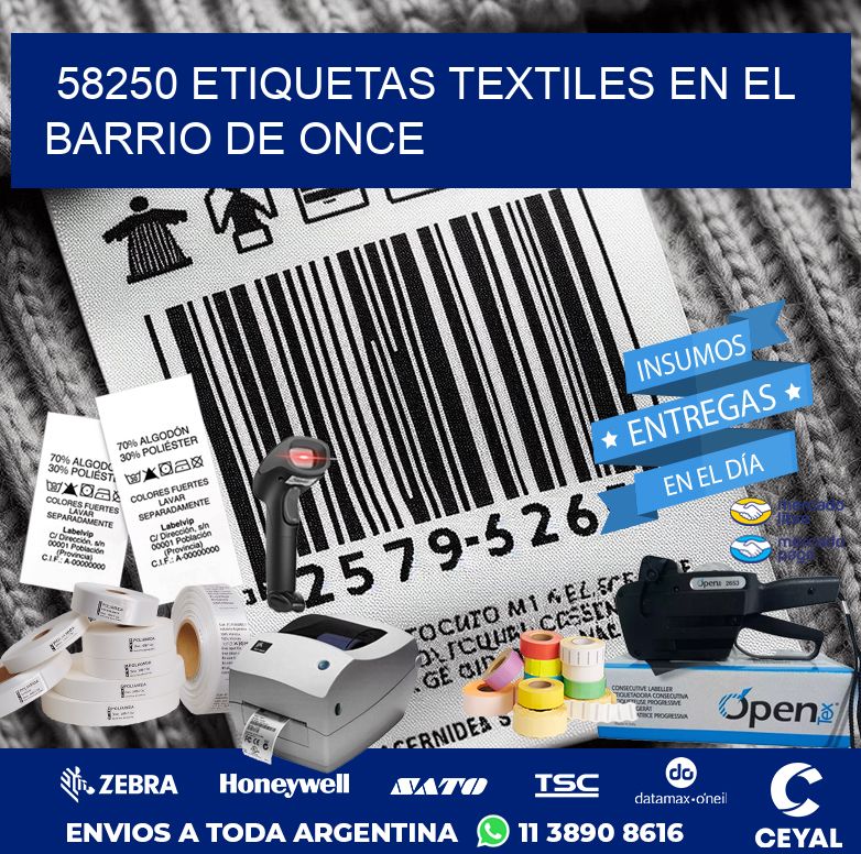 58250 ETIQUETAS TEXTILES EN EL BARRIO DE ONCE