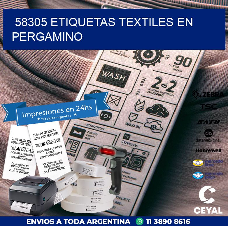 58305 ETIQUETAS TEXTILES EN PERGAMINO