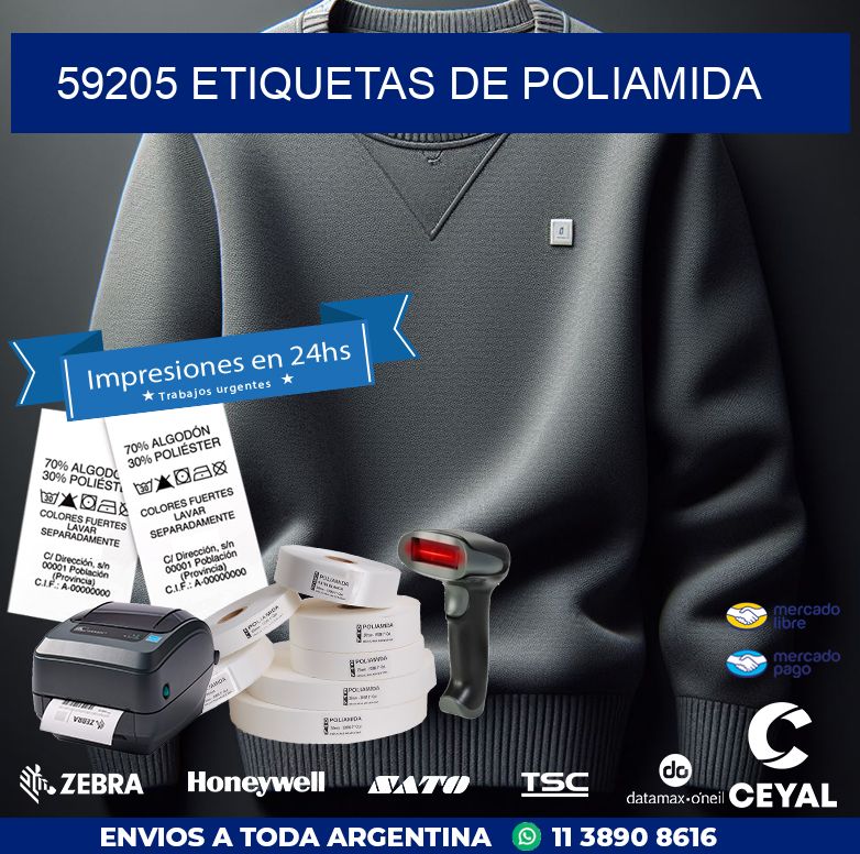 59205 ETIQUETAS DE POLIAMIDA