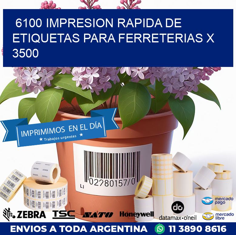 6100 IMPRESION RAPIDA DE ETIQUETAS PARA FERRETERIAS X 3500
