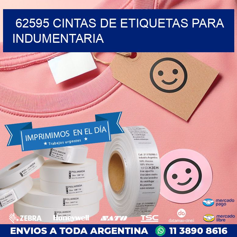 62595 CINTAS DE ETIQUETAS PARA INDUMENTARIA