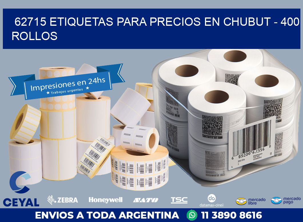 62715 ETIQUETAS PARA PRECIOS EN CHUBUT – 400 ROLLOS