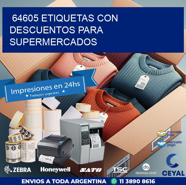 64605 ETIQUETAS CON DESCUENTOS PARA SUPERMERCADOS