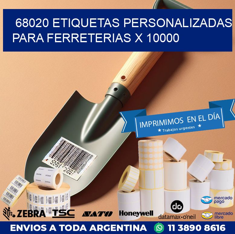 68020 ETIQUETAS PERSONALIZADAS PARA FERRETERIAS X 10000