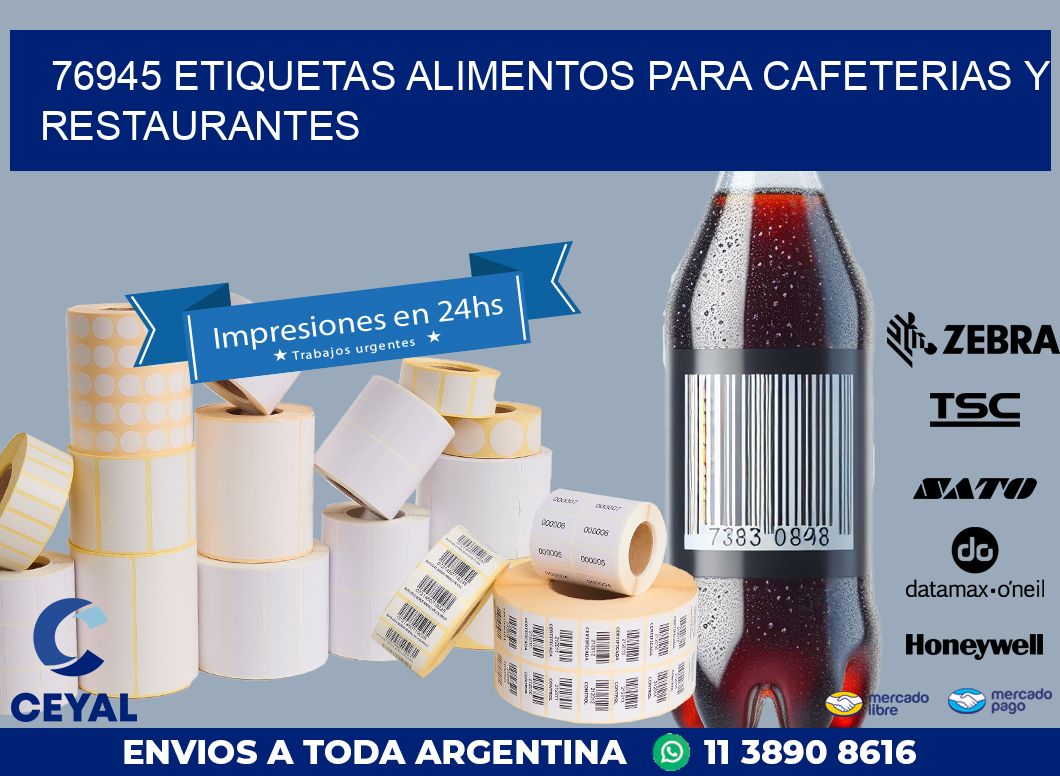 76945 ETIQUETAS ALIMENTOS PARA CAFETERIAS Y RESTAURANTES